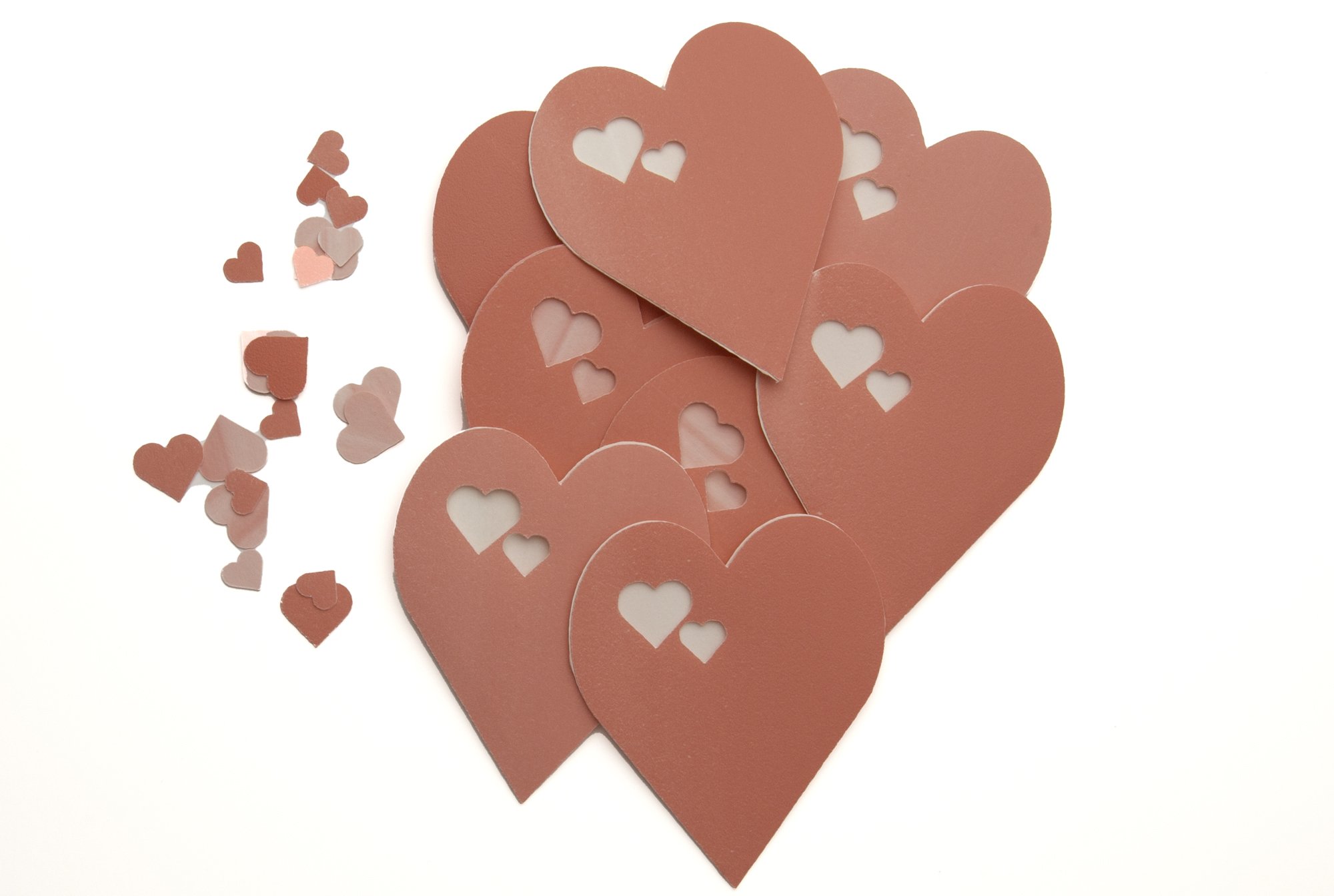 8 Valentine Heart Cards with Heart Envelopes | Reversible